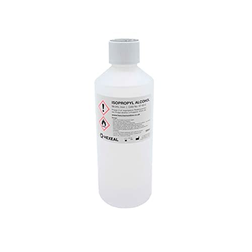 Hexeal Isopropyl Alcohol 500ml โ 500ml Bottle of 99.9% IPA Disinfectant & Sanitiser โ Removes Grime on Phones & Electronics โ Degreaser, Cleaning Fluid & Solvent for Paint Thinning