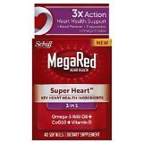 ONLY 1 IN PACK Schiff MegaRed Super Heart 3 IN 1 Krill Oil + CoQ10 + Vitamin D , 40 Softgels