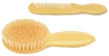 Kent White Bristle Baby Brush and Comb Set