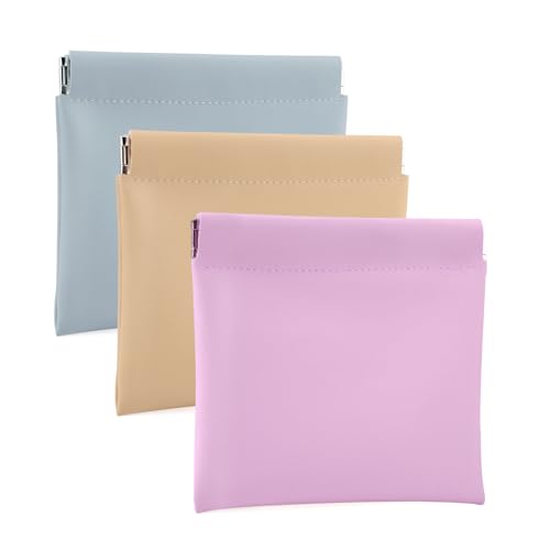 BUSOHA 3 PCS Small Makeup Bag for Purse, Mini Portable Cosmetic Bags for Women, Coin Purse Lipstick Cosmetic Accessories Organizer, Small Travel Kit Storage Pouch