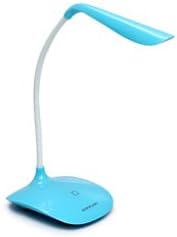 eSmart Eye-friendly LED Desk Lamp - 3 Level Dimmable Touch Control - Gooseneck Flexible Design - 14 LED Fashion Table Light - Adjustable USB Rechargeable Touch Sensor - Great for Bedside Reading Home Office Lamp Lighting in Blue, Yellow and White (Blue)