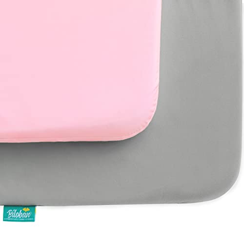 Biloban Pack and Play Sheets Waterproof 2 Pack, Fitted Pack n Play