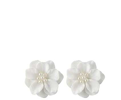 Aichenyw Boucles Doreilles Femme Belle Fleur Blanche