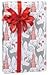 Metallic Silver Reindeer & Ornaments Christmas Gift Wrap Paper - 16 Foot Roll by Buttons Bags and Bows