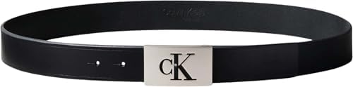 Cinturón Hombre Mono Plaque de piel, Negro (Black/Pewter), 125 cm
