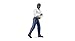 Man, dark skin, darkblue jeans