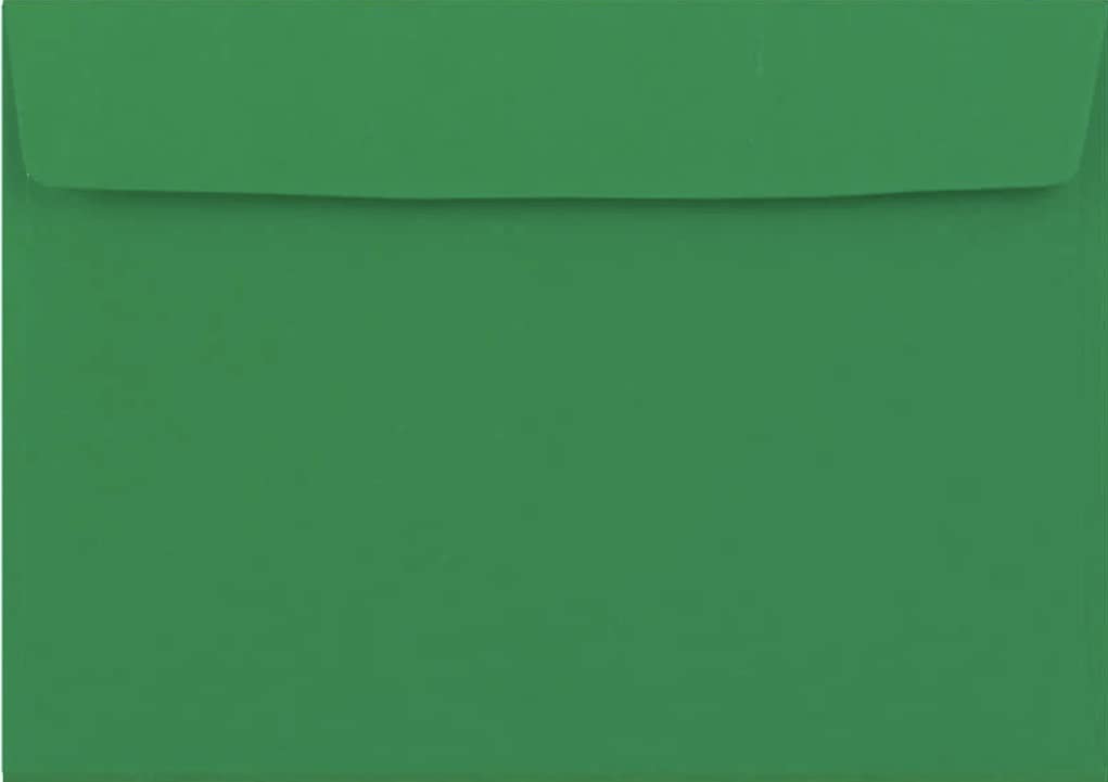 C6 Coloured Envelopes for A6 Greeting Cards Wedding Invitations Crafts Business Office Envelope 114mm x 162mm - Pack of 100 Envelopes (Dark Green Peel & Seal)