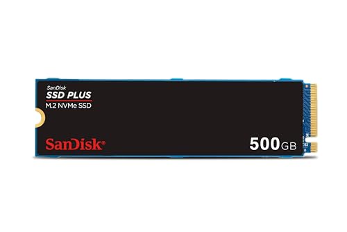SanDisk SSD PLUS M.2 NVMe SSD 500 GB (M.2 2280, PCIe Gen 3.0, einfache Installation, Western Digital Dashboard, 3 Jahre Garantie)