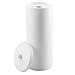 mDesign Free Standing Toilet Roll Holder - Plastic Stand for Bathroom - Space for 3 Rolls - White