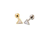 16g Body jewelry cartilage ear studs cute cool earring tragus helix barbell for women teens girls men Pyramid Triangle Tragus Earring,helix Earring,11P-00091 (Gold)