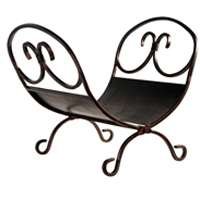 HOMEBASIX CPO90503AC3L Log Rack, Antique Bronze Finish