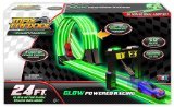Skullduggery Krazy Kars Max Traxxx - Tracer Racers Ultimate Set 24 Foot Track, Starting Gates, Light Up Finish Gate, with Two Tracer Racers