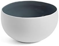 18Karat's Lamina 7"D Decorative Bowl with contrast matte white porcelain exterior with a luxurious grey enameled interior. Ideal for weddings, House Warming, Home office, or as an Accent Piece