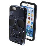 Asmyna Solid Skullcap Hybrid Protector Cover for iPhone 6 - Retail Packaging - Gun Metal Plating/Black