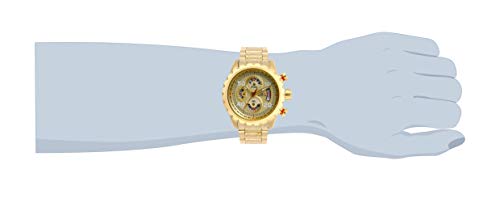 Invicta-Mens-Aviator-Analog-Quartz-Watch-with-Stainless-Steel-Strap-Gold-24-Model-28161