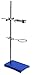 Laboratory Grade Metalware Set - Support Stand (8" x 5"), 12mm Dia. Rod (24" L), Cork Lined Burette Clamp with Boss Head and Retort Ring (2.5" Dia) primary