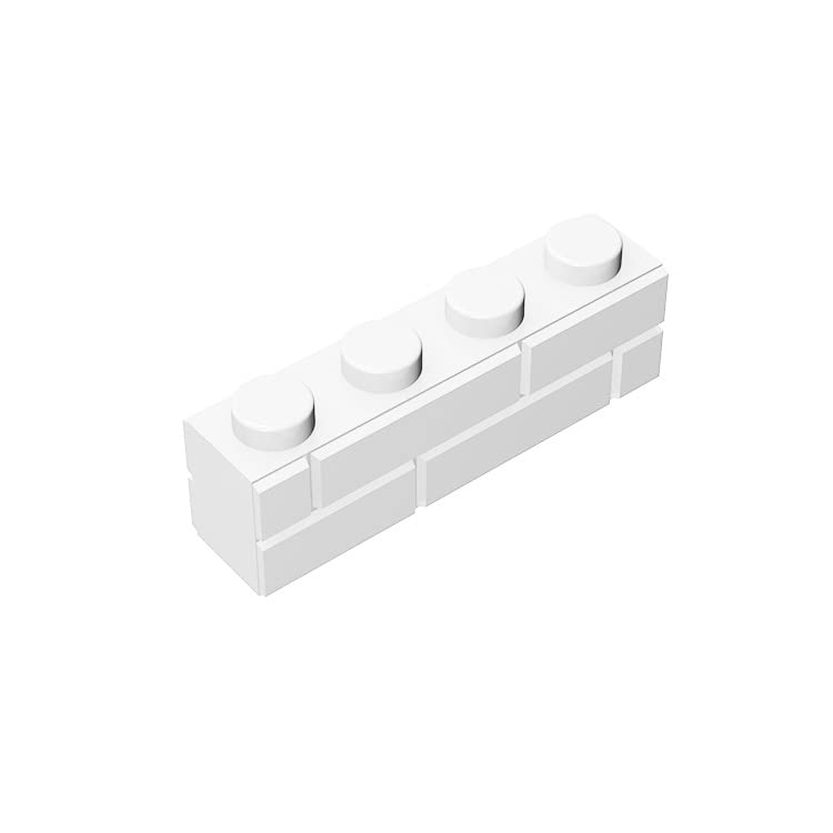 Classic Bulk Brick Block, Masonry Profile Bricks Wall Blocks Parts, 100 Pcs White 1x4 Masonry Profile Brick, Compatible with Lego Parts and Pieces 15533(Colour:White)