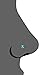 22g Sterling Silver Teal CZ Simulated Diamond Nose Stud, 2.5mm Crystal