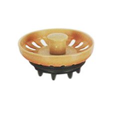 MONTSERRAT Teak Drain Strainer (Pack of 2), Chrome Plated, Terre De France, Solid Wood, 75 x 33 mm