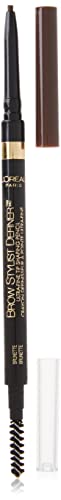 L’Oréal Paris Makeup Brow Stylist Definer Waterproof Eyebrow Pencil, Ultra-Fine Mechanical Pencil, Draws Tiny Brow Hairs and Fills in Sparse Areas and Gaps, Brunette, 0.003 Oz