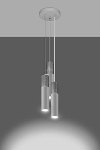 MiaLux Pendelleuchte – Pendelleuchte Esstisch – Hängeleuchten & Pendelleuchten – Deckenlampe Hängend – Glühbirne im Lieferumfang Enthalten – NOLIO 3P Weiß - GU10-Fassung