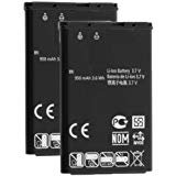 Replacement Battery for LG LGIP-531A / LGIP-531 / SBPL0090503 / SBPL0090501 Replacement Battery (2-Pack, Bulk Packaging)