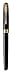 PARKER Sonnet Fountain Pen, Black Lacquer with Gold Trim, Solid 18k Gold Medium Nib