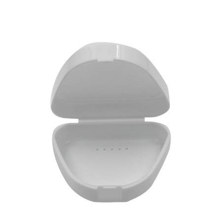 Plastic Dental Retainer False Tooth Storage Box Denture Care Case Mouthguard Container Holder Red White Denture Case Organizer