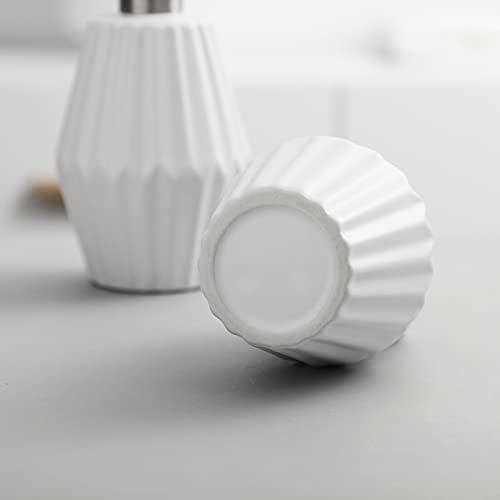 PowerDoF Soap Dispenser,16.2 Oz White Ceramic Soap Dispenser with Rust Proof Stainless Steel Pump,Dish Soap Dispenser for Kitchen and Bathroom