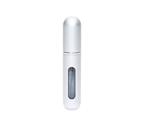 Travel Perfume Atomizer Refillable - Portable Easy to Fill Perfume and Cologne Fine Mist Mini Travel Size Atomizers - Fits Perfect in Your Pocket or Purse - 6 Piece Pack of 5ML (Silver)