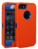Iphone5/5s Defender Body Armor Case Comparable to Otterbox Defender Series (orange/blue)