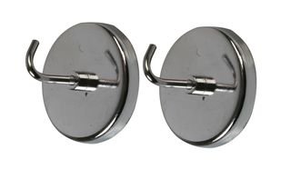 DURATOOL D02132 Magnetic Hooks – 2" (51mm) Metal Hooks, 2‑Pack, 15lb Pull Strength