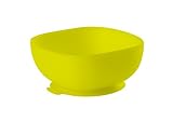 BEABA Silicone Suction Bowl - Soft, Unbreakable, Non-Slip Suction Bottom - Easy to Clean - Dishwasher and Microwave Safe - Great for Babies and Toddlers (Neon)