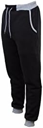 Vmz Fashion Men's Two Tone Fleece Jogger Pant (Large, Grey)