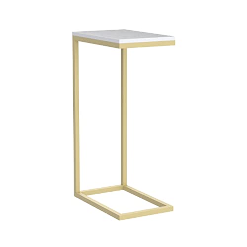 Silverwood Side Table, Gold and faux marble Pricepulse