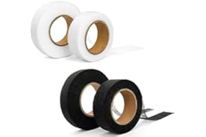 Borcolo Iron on Hem Tape,4 Rolls Fabric Fusing Hemming Tape，No Sewing Required for Pants Clothes Curtains, 2 Rolls 4/5Inch x 21 Yards， 2 Rolls 4/5 Inch x 70 Yards(White&Black)