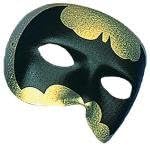 BATMAN LOGO MASK - GOLD AND BLACK HALF FACE MASK