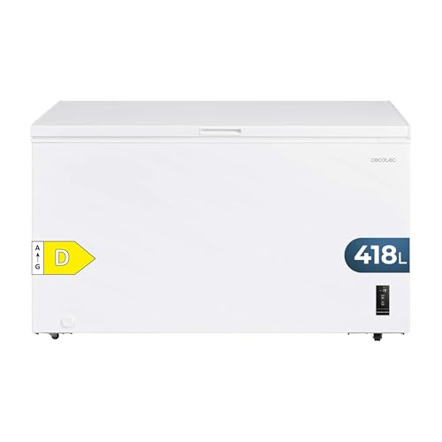 Cecotec Chest Freezer 418L Bolero CoolMarket Chest 418P White D. Basket, Electronic Control LED, Wheels, Low Consumption, UltraContact D-Cool, Dual Function, ZeroG Door, FastFreeze