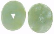ASIGEMS 19 Cts Oval Rose Cut Aquamarine Pair Of Loose Gemstone/Beads For Jewelry Making/Size: 14X19X5 mm/Color: Aqua Green