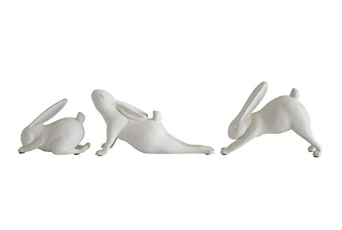 White Resin Arching Yoga Rabbit - Image 6