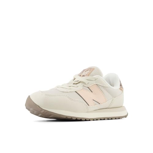 New Balance Kids 237 Bungee Sneaker, TURTLEDOVE/VINTAGE ROSE, 3 W Infant (0-12…