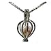 Heart Rhodium Plated Necklace Pendant Locket Freshwater Cultured Pearl in Oyster Kit Set With Stainless Steel Chain 18