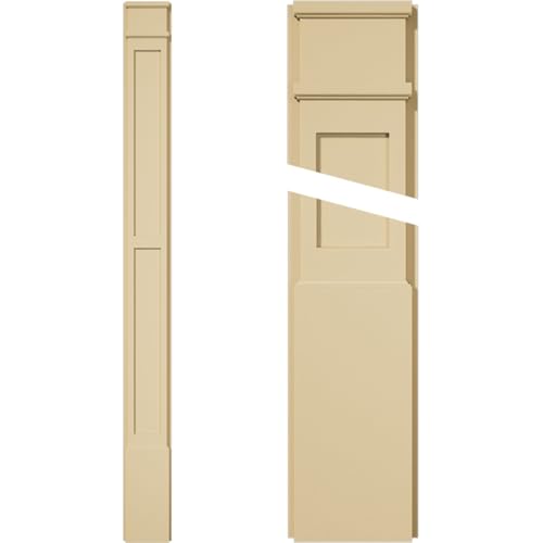 Signature Urethane Two Equal Flat Panel Pilaster w/Decorative Capital & Base, 8…