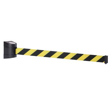 FlexiBarrier Retractable Barrier Tape/Wall Bracket with Strap Basic (10m) (Black/Yellow)