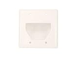 Monoprice 104001 Recessed Low Voltage Cable Wall Plate, 2-Gang, White