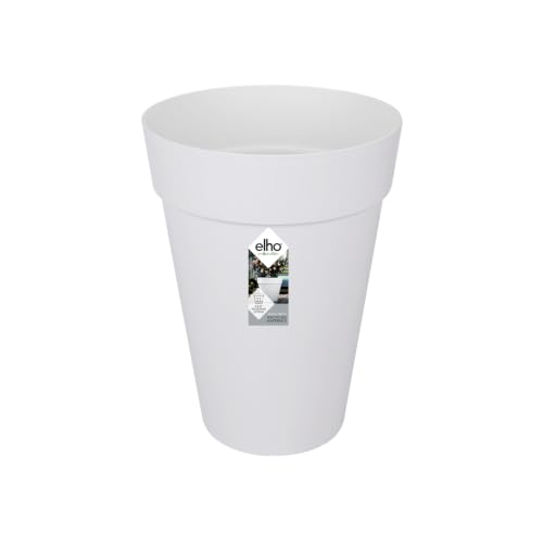 elho Loft Urban Round High 35 - Flower Pot for Outdoor - 100% Recycled Plastic - Ø 33.5 x H 45.3 cm - White/White