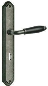 Micado Door Handle / Lever Antique Brass Grey with Ward Lock