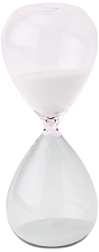 TFA Dostmann 15 Minute Glass Hourglass Timer Table Decoration Timer Grey Pink Sand (L) 73 x (H) 190 mm