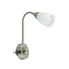 Briloner Leuchten Stekkerlamp Flexarm, Leeslamp 25W, Mat Nikkel Wit, Metaal, 1 Stuk
