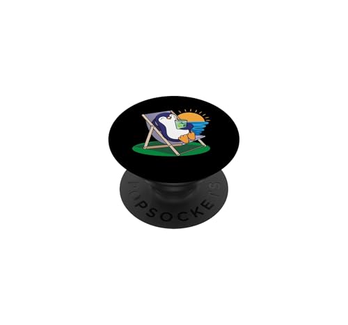Funny Penguin Bird Summer Season Beach Gift Men Women Kids PopSockets Adhesive…